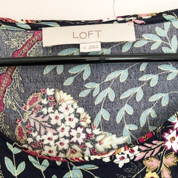 LOFT Floral Smocked Cuff Blouse - Picture 4 of 7